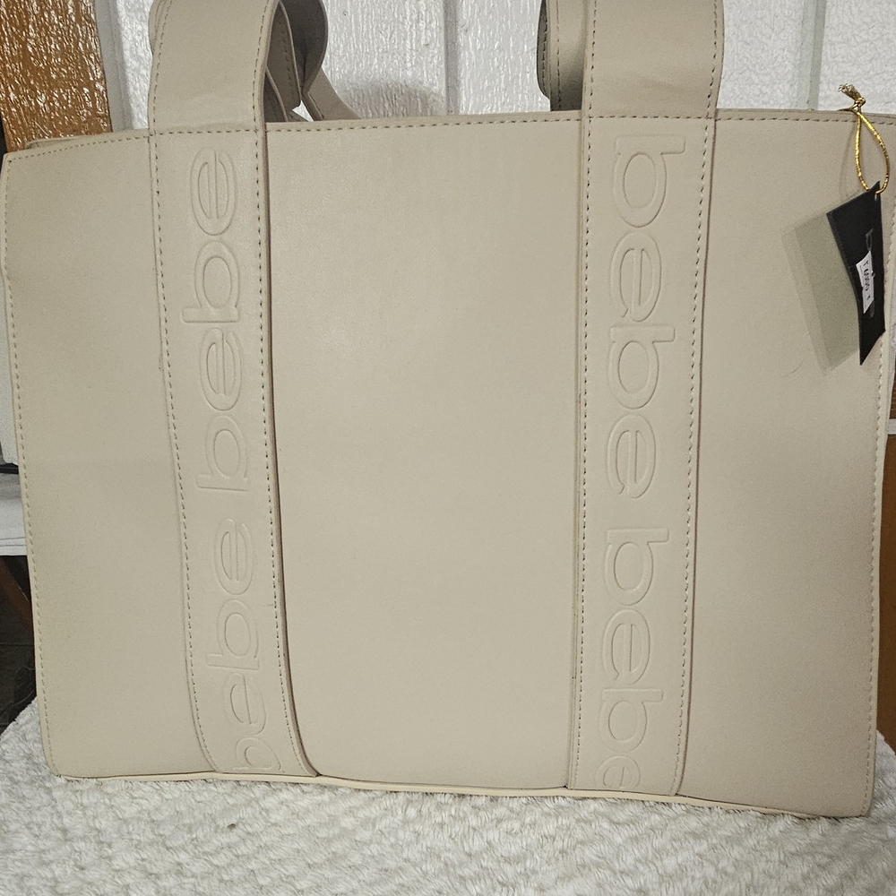 Bebe Beige Embossed Tote